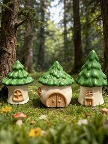 8pcs/4pcs Green Castle Mini Cute Ornaments, Suitable For Outdoor Garden Decor, Hobby Enthusiasts, Toy House Decoration - Multiple Styles - View 2