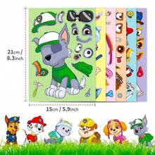 6pcs/Set Paw Patrol Cartoon Stickers, Interactive Parent-Child DIY Puzzle Stickers, Versatile Decorative Stickers, Ideal Gift Choice, Random Styles - Multicolor - View 1