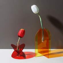 Nordic INS Style Minimalist Acrylic Vase, Artistic Decorative Ornament, Living Room & Dining Table Centerpiece, Bedroom Decor, Hydroponic Flower Container, Suitable For Wedding Decoration - Vase - View 6