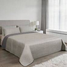 Juego De Funda De Almohada Y Edredón De Aire Acondicionado Bicolor, Incluye 1 Edredón Y 1/2 Fundas De Almohada, Hecho Con Un Suave Y Cómodo Proceso De Relleno, Diseño Transpirable Para Mantener La Frescura Y Comodidad, Se Integra Fácilmente En Cualquier Decoración De Dormitorio - Gris claro Gris oscuro - Ver 8