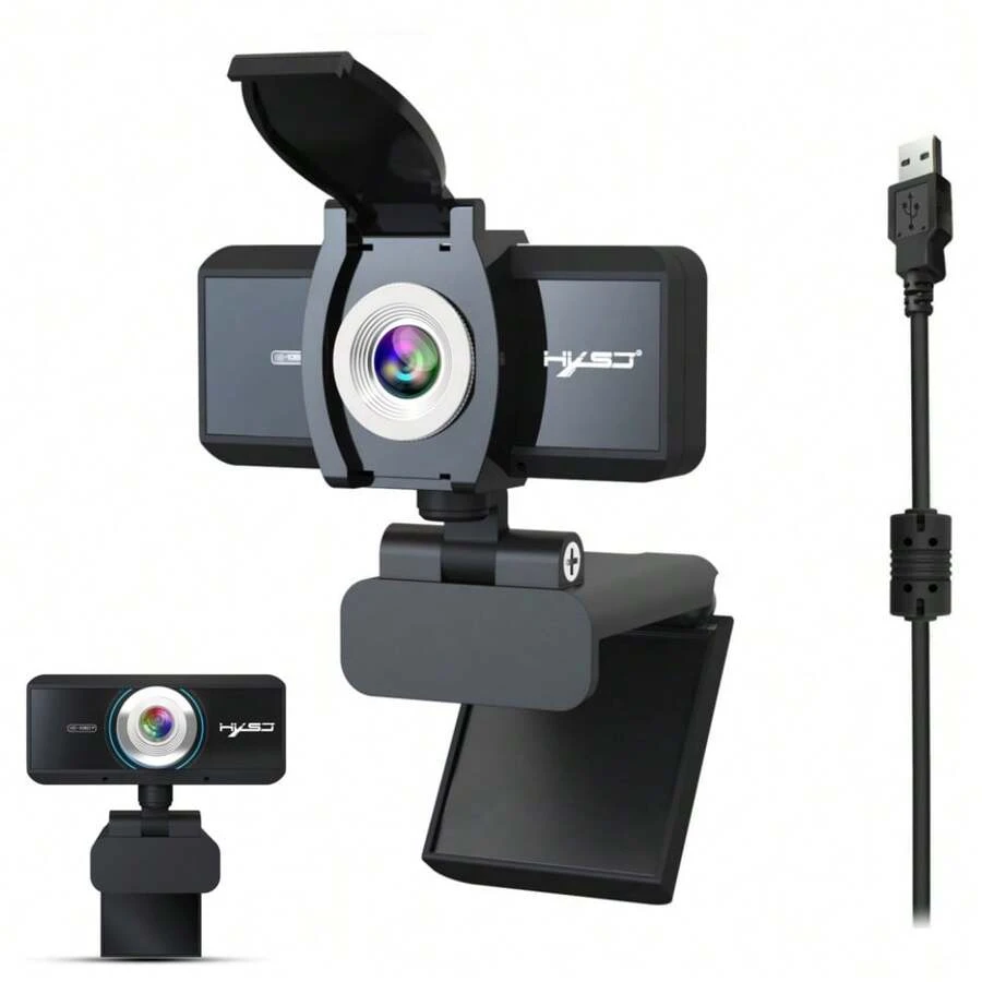 Webcam With Microphone, 1080p HD Webcam, Webcam For Computer, Laptop, PC, Online Study, Video Calls, Recording - View 1