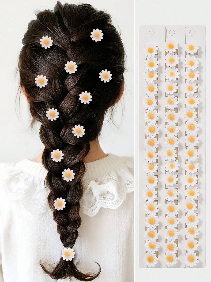 10pcs/Set Girls' Pink 3D Transparent Butterfly Decor Cute European And American Style Hair Clips, Bangs Clips, Hair Accessories - Multicolor - View 1