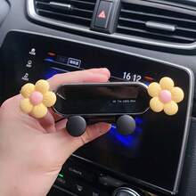 yucen 1PC Floret Car Phone Holder, Exquisite Flower Vent Clip Design, Horizontal & Vertical Air Vent Mount, Auto-Lock & Stable, Universal Car Navigation Bracket, Fashion Car Accessories To Add A Touch Of Exquisiteness - Original Flower - View 20