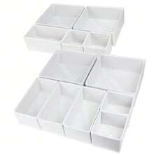 6pcs Drawer/Desktop Makeup Organizer Boxes, Transparent Vanity Organizer Boxes, Anti-Slip Multi-Layer Jewelry & Small Items Storage Boxes, Elegant Storage Boxes, Room Decor, Home Decor, Autumn Decor, Bedroom Decor - White - View 11