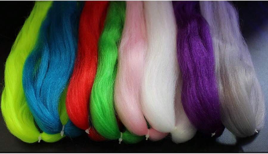 Tigofly 16 Colors Synthetic Fiber Large Hank Super Hair Fly Tying Bucktail Jig Lure Making Materials - ColorC - View 1