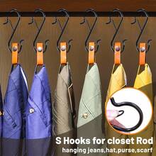 2/6/10pcs S-Shaped Hooks, 3.5 Inch Thick Metal S Hooks With Rings, Suitable For Hanging Plants, Clothes Hangers, Kitchen Utensils, Pots And Pans, Bags, Cups, Wedding Decorations, Flower Pots, Balcony, Curtains And Shower Curtains - Multicolor - View 6