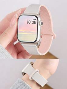 1条男女通用荔枝纹硅胶磁吸表带，兼容 42mm、38mm、40mm、41mm、44mm、45mm、46mm、49mm，时尚智能手表替换表带，适用于Series Ultra2、Ultra SE2、SE 11、10、9、8、7、6、5、4、3、2、1 - 彩色 - 查看 5