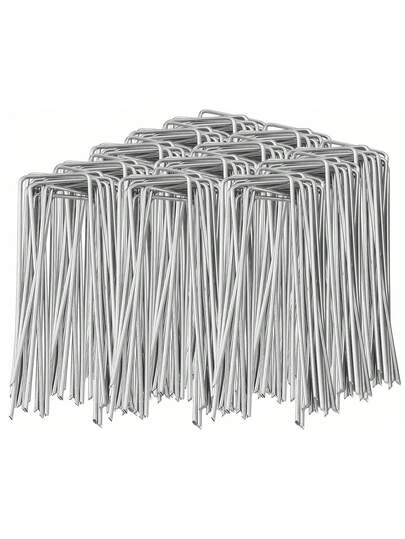 Bộ 100/50/30/20/10 chiếc đinh cố định cảnh quan - Cọc sân vườn bằng thép không gỉ bền chắc, neo đất hình chữ U dùng để cố định vải chống thấm nhà kính, vải chắn, cỏ nhân tạo và hàng rào.