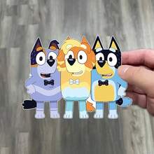 Bluey Hình dán hoạt hình dễ thương cho thân xe, hình dán chú chó Brui, hình dán xe điện, hình dán bảo vệ hành lý khỏi trầy xước. - Nhiều màu - Xem 5