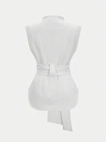 1 Set Solid Color Casual Elegant Knotted Women's 2-Piece Set, Formal Evening, Beach, Spring/Summer White - White - View 6
