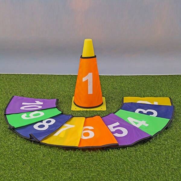 10pcs Numbered Cone Covers, Numbers 1-10, Suitable For Football Training Marker Cones, Protective Covers, Fun Training Sports Accessories