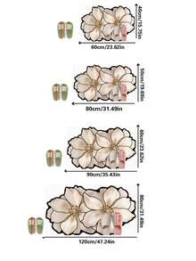 1pc French Milky White Double Flower Asymmetric Shaped Rug, Soft And Delicate Milky White Double Flower Rug With 3D Petal Lines And Fine Texture, Bringing The Gentle Moonlight Into Your Home With A French Atmosphere. Suitable For Bathroom Mat, Bath Rug, Doormat, Small Rug, Carpet, Rug, Home Decor, Area Rug, Outdoor Mat, Bedroom Carpet, Machine Washable - A - View 6
