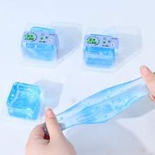 Schylling 1个软绵绵水立方挤压玩具，透明大豆腐造型，慢回弹减压玩具，适合教室、办公室、礼品及放松活动 - 多色 - 查看 3
