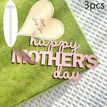 1pc/3pcs/6pcs Acrylic Flower & Butterfly Mother's Day Cake Topper, Suitable For Mother's Day, Mom's Birthday Party DIY Cake & Dessert Decoration - Multicolor - View 18