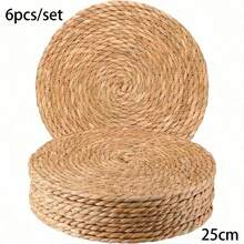 6pcs Bohemian Style Round Woven Placemats - 12 Inch Natural Linen, Handmade Rattan Design, Suitable For Dining Table And Home Decor - Perfect For Weddings, Valentine's Day, Christmas And Parties - Grass Color - View 16