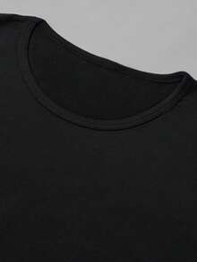 Women's Graphic T-Shirt With The Phrase "Just Be Cool", Featuring A Round Neck, Short Sleeves And Made From A Breathable And Soft Fabric, Perfect For A Casual Outfit In Spring And Summer. - Black - View 3