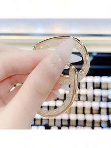 1pair New Fashion Square Hoop Earrings, Retro & Minimalist Style Birthday - vàng - Xem 4