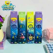 SpongeBob SquarePants Bộ bút chì chủ đề SquarePants 12 chiếc, bao gồm các nhân vật như Patrick, Squidward, Mr. Krabs, Sandy, Gary, v.v. Bút chì văn phòng phẩm sáng tạo chất lượng cao dành cho học sinh (1 hộp = 12 chiếc), đồ dùng hoạt hình dễ thương, cảm giác viết trơn tru, viết dễ dàng. - 12 chiếc/1 bộ - Xem 2