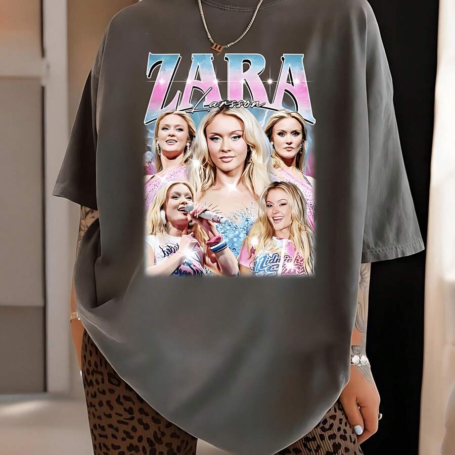 ZaraS Larsson Bootleg Shirt, ZaraS Larsson Sparkle Date Tour 2026 - 黑色 - 查看 1