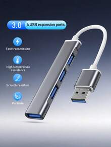 USB 3.0 扩展集线器，多端口分线器，笔记本电脑 USB 扩展坞，4 端口 USB 扩展，支持 U 盘、移动硬盘、键盘、鼠标和其他设备 - 彩色 - 查看 9
