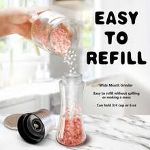 2x Pepper And Salt Grinder Set Mill Adjustable Stainless Steel Shaker Coarse NEW - Default - View 4
