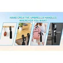 Exclusive Luxury Automatic Folding Sun & Rain Umbrella For Sports Enthusiasts, Unique Rotating Hanging Ring Design, Thickened 10-Rib Reinforced Iron Frame Support - Multicolor - View 2