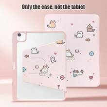 1pc Flip Cover Desktop Protective Case With Pen Slot, Cat, Heart, Star, Fish Patterns, 360 Degree Rotating Stand, Built-In Pen Slot, Compatible With Apple 10th Gen/ A16 11th Gen/ Air 11/ 5/ 9/ Air/ Pro 11/10th Gen Air 8 (M4) 2026 (11/13 Inch) Protective Case - Multicolor - View 3