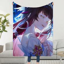 Impact Blanket Throw Super Cosy Genshin Columbina Living Room Sofa Couch Childish Birthday Gifts - B - Xem 10