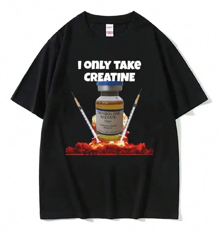 Camisetas Divertidas Con Gráficos De Memes De Gimnasio Con - Negro - Ver 1