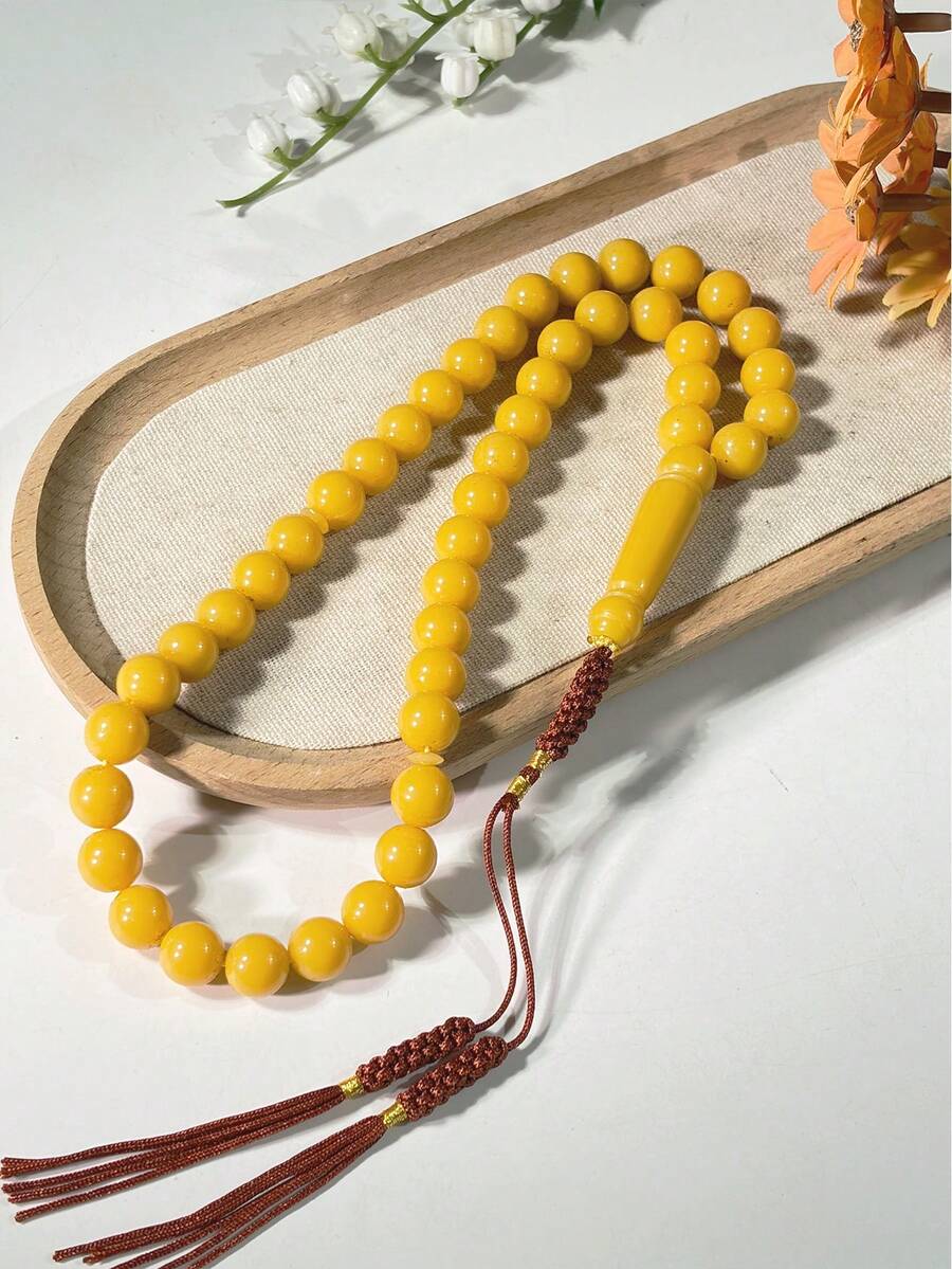 1 pieza Cuentas de oración islámicas de 45 cuentas de acrílico, textura suave - Multicolor - Ver 1