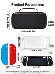 1個適合Switch2的收納袋手提包組,大容量便攜式遊戲主機卡匣收納,實機開模硬塑透明保護殼,全矽膠分體式左右保護套,附HD鋼化膜 - 查看 3
