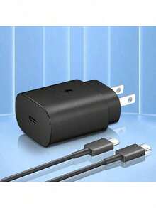 شاحن حائطي ثنائي المنفذ فائق السرعة (110-127 فولت) - منفذ USB-A واحد + منفذ USB-C واحد ، متوافق مع iPhone 17/16/15/14/13/12/11 ، متوافق مع سلسلة Galaxy S26/S25/S24/S23 ، هدية عيد الفصح المثالية للاستخدام المنزلي والمكتبي والسفر - مشاهدة 3