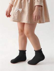 5 pares de calcetines lisos para niños/niñas, de moda simple y versátil, suaves, transpirables y aptos para uso diario, vacaciones, viajes y vuelta al colegio - Multicolor - Ver 2