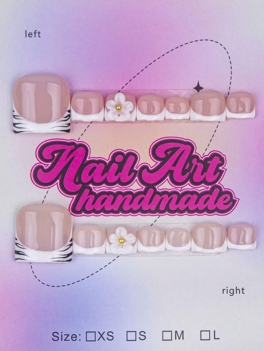 14 piezas/Set Pegatinas de uñas estilo Y2K hechas a mano. Con diseños de rayas en tonos nude, negro y blanco con patrones decorativos florales y de cristal, adecuadas para fiestas, bodas o uso diario. El set también incluye accesorios relacionados, lo que lo convierte en un excelente regalo para mujeres y niñas. (Se incluyen 4 piezas adicionales de pegatinas de uñas de repuesto) Uñas - Blanco y Negro - Ver 1