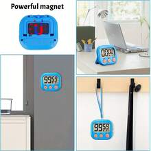 1个大显示屏数字厨房定时器 - 精准倒计时烹饪定时器，带响亮闹铃，电池供电，ABS电子定时器，适用于教师、厨师、家庭和教室，显示屏易于读取，设计紧凑。 - 彩色 - 查看 4