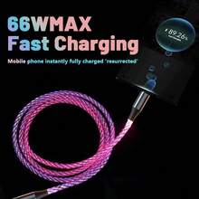 Type-C 转 Type-C 快充 RGB 数据线 66W 呼吸灯 66W Type-C USB-C 数据线 适用于手机 30W 快充 高颜值快充数据线 - 彩色 - 查看 3