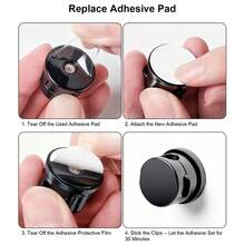 7pcs 360° Rotatable Strong Magnetic Cable Clips, Suitable For Bedside Table, 1-Second Lock Phone Charger Cable, Home/Office/Car/Gaming Console Self-Adhesive Magnetic Cable Clips, Smooth Adjustable - Black - View 7