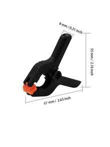 Clip de plástico de 2 pulgadas, clip pequeño para telón de fondo, pinza de resorte resistente, adecuado para manualidades, soporte de telón de fondo, carpintería, estudio de fotografía, negro - A - Ver 2