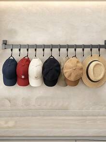6/10/14 Hooks Modern Metal Baseball Cap Rack, Wall Mounted Hat Holder Display Organizer For Closet Door, Bedroom Entryway, Laundry Room - Multicolor - View 4