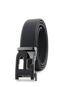 beaytar 1pc Minimalist Letter P Buckle Belt, Multi-Color Options, Exquisite Embossed Leather Men's Waist Belt - Multicolor - View 4
