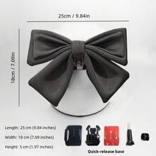 AD 1pc Multi-Color Double-Layer Bow Quick Release Base Helmet Decoration, Suitable For Motorcycle, Bike, Electric Vehicle, Car Helmet And Body Decoration - A - View 12