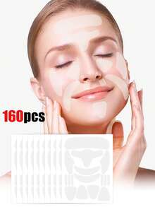 64pcs Face Lifting Tapes And Bandages, Including 60/40/20 Pcs Invisible Face Tapes And 4 Adjustable Straps, Suitable For Women And Men To Cover Neck, Jawline And Double Chin Area, Reusable And Fragrance-Free, Can Cover Imperfections, Lift And Tighten Skin, Instantly Sculpt Facial Contours, Lightweight And Breathable, Anti-Wrinkle, Essential Y2K Goth Style Travel Accessory. - Multicolor - View 2
