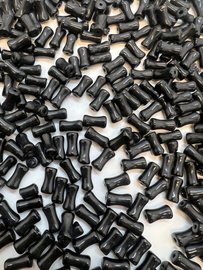 60 piezas de cuentas de vidrio con nudo de bambú de 6x12mm, materiales para joyería hecha a mano DIY, accesorios para pinzas de pelo, pulseras, collares, adecuados para hacer collares, pulseras, joyería