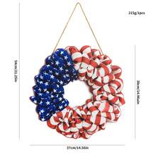 [Edición Limitada Día de la Independencia] Corona con bandera estadounidense y placa de madera, corona de estrellas y rayas de 14.56 pulgadas, decoración del Día de la Independencia, 215g ligera y fácil de colgar, adecuada para uso interior y exterior - Ver 10