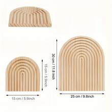 2 pezzi Decorazione ad arco arcobaleno in stile bohémien in legno - Adatto per soggiorno, camera da letto, cucina, caffè, decorazione moderna per la casa - Albicocca - Visualizzare 3