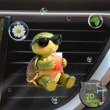 2D Flat Version, Cute Turtle-Shaped Fragrance Diffuser Sheet - Suitable For Fragrance Diffusing System, Can Be Combined With DIY Essential Oil, Car Air Freshener, Turtle-Shaped Car Accessories, Can Be Inserted Into The Car Air Outlet, Car Accessories - A - View 6