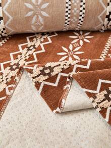 1 chiếc vỏ gối sofa họa tiết hình học Bohemian, chất liệu jacquard chenille mềm mại, bảo vệ đồ nội thất bốn mùa, chống trượt, chống bụi, chống nhăn, bền, chống trầy xước do mèo, phù hợp với sofa 1-4 chỗ và sofa hình chữ L. - Cà phê nâu - Xem 9