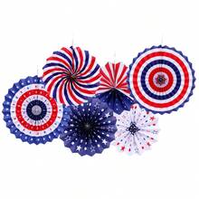 Decoraciones patrióticas para el 4 de julio - Abanicos de papel colgantes en rojo, blanco y azul, adecuados para la fiesta del Día de la Independencia de EE. UU., el Día de los Caídos y el Día de los Veteranos - Día de la Independencia - Ver 3