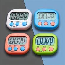 1个大显示屏数字厨房定时器 - 精准倒计时烹饪定时器，带响亮闹铃，电池供电，ABS电子定时器，适用于教师、厨师、家庭和教室，显示屏易于读取，设计紧凑。 - 彩色 - 查看 7