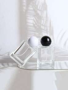 TSA 50ml 厚底方形玻璃香水噴霧瓶，黑白亮面球形瓶蓋，防漏可重複填充旅行容器，附贈 3 合 1 填充工具，超細霧便攜香水化妝水分裝瓶 - 彩色 - 查看 5